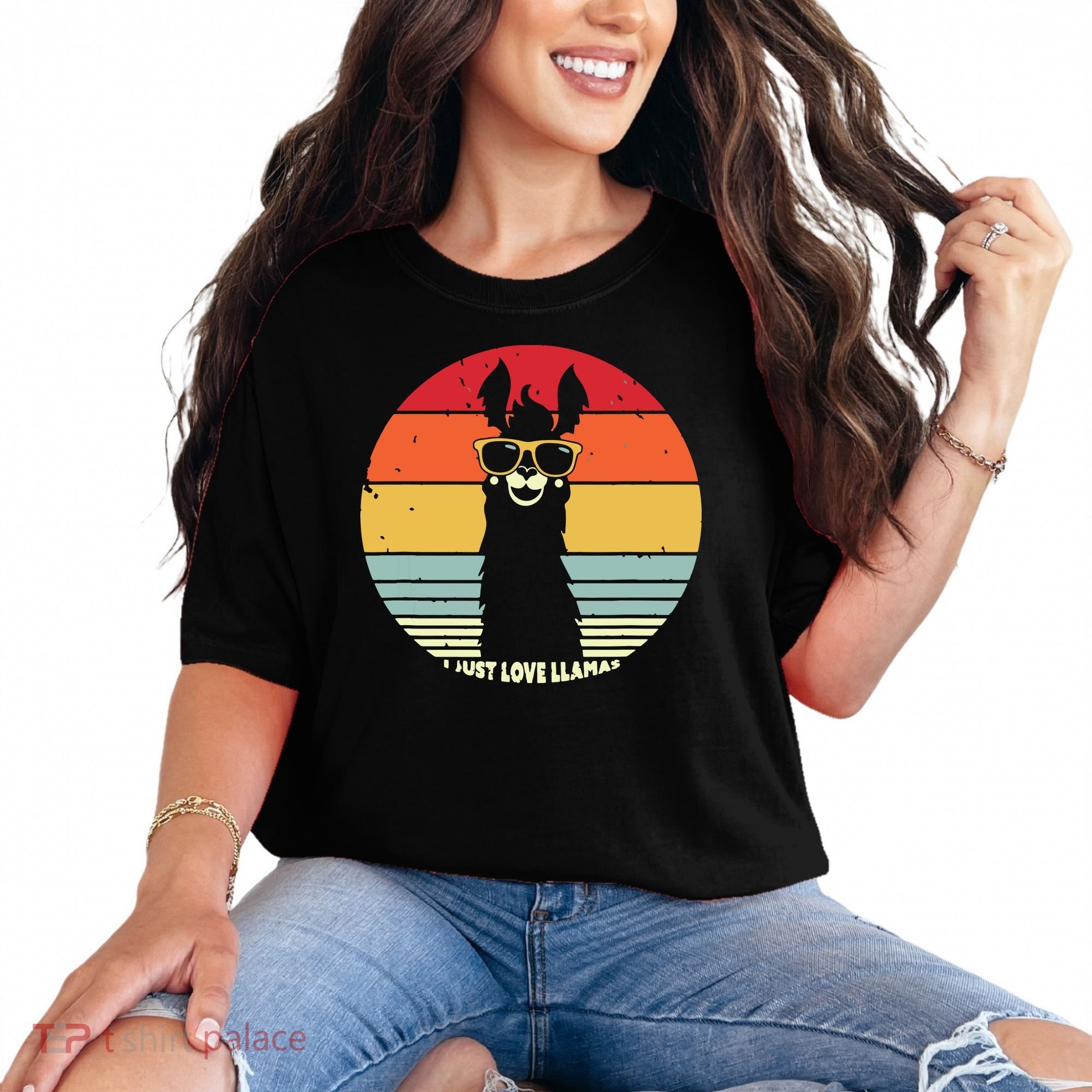 I Just Love Llamas Retro Style Llama Comfort Colors T-Shirt