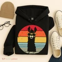 I Just Love Llamas Retro Style Llama Hoodie thumb 4