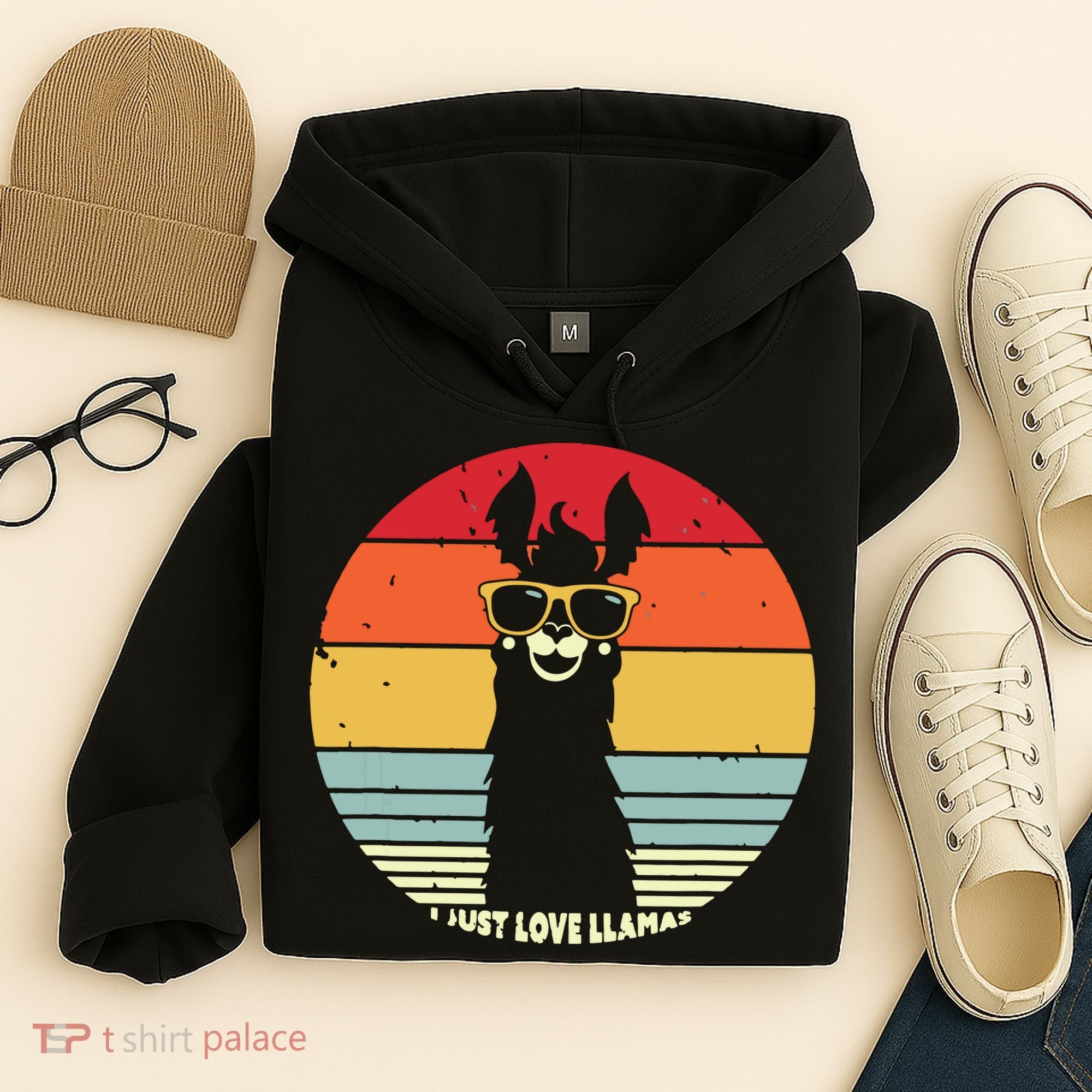 I Just Love Llamas Retro Style Llama Hoodie