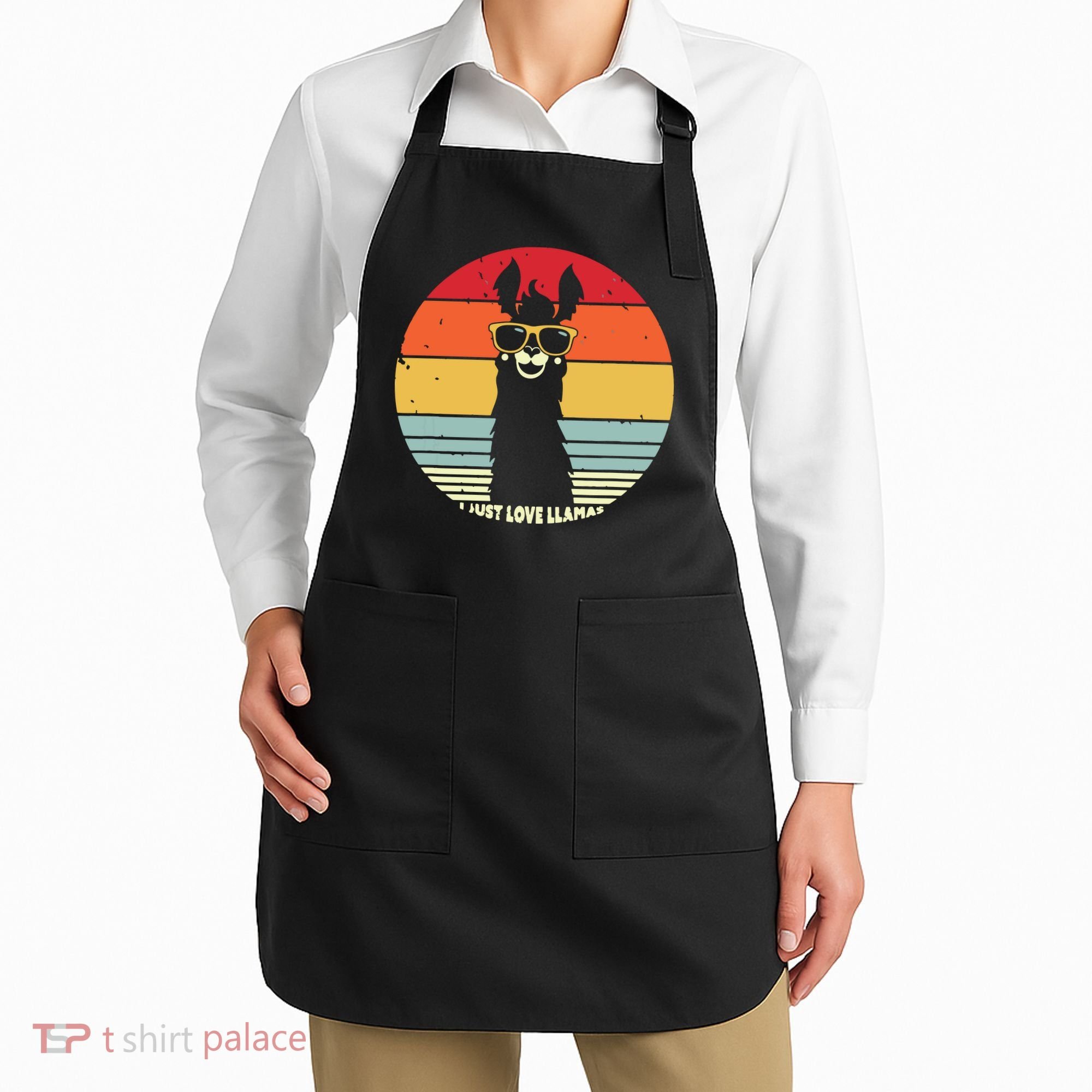 I Just Love Llamas Retro Style Llama Apron