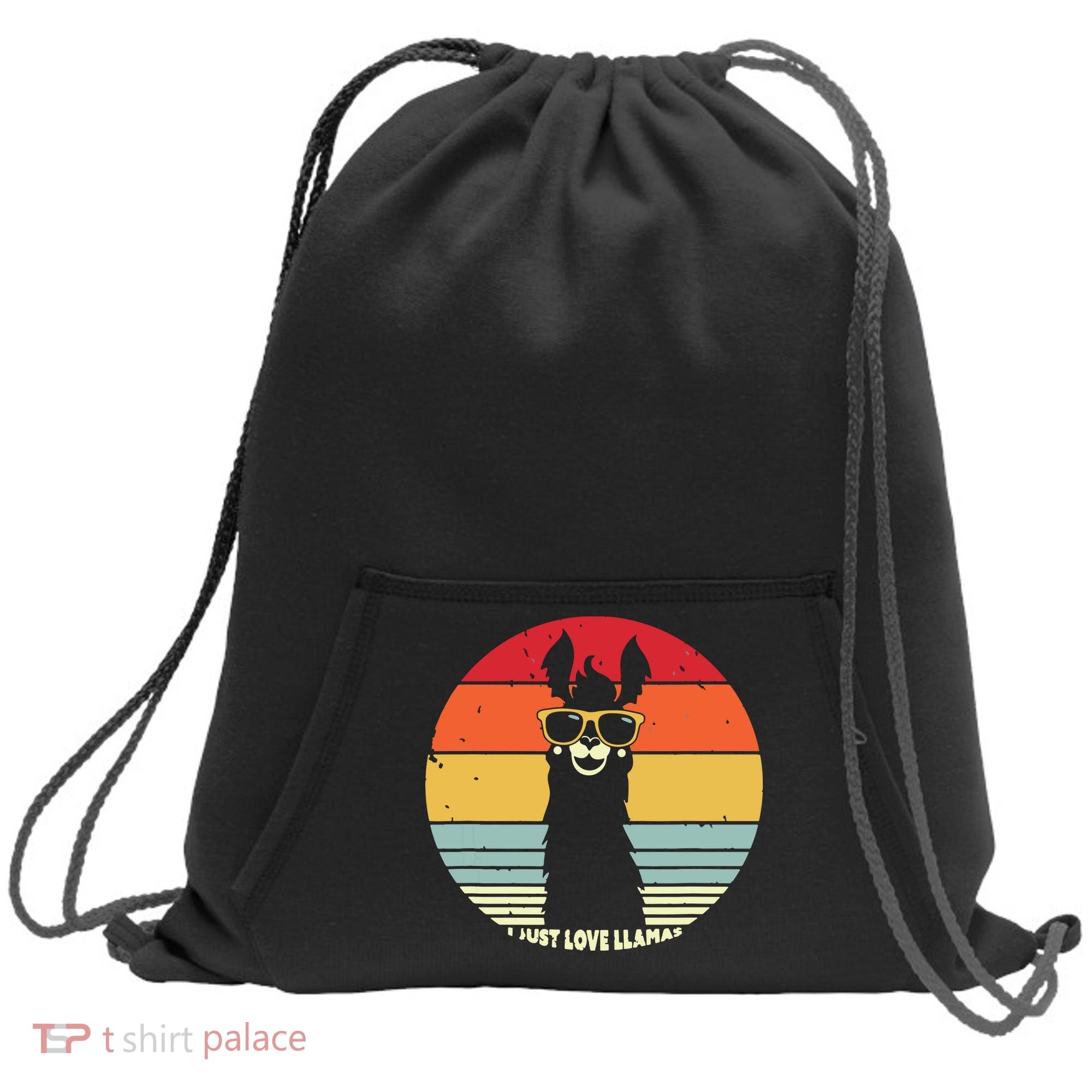 I Just Love Llamas Retro Style Llama Sweatshirt Cinch Pack Bag