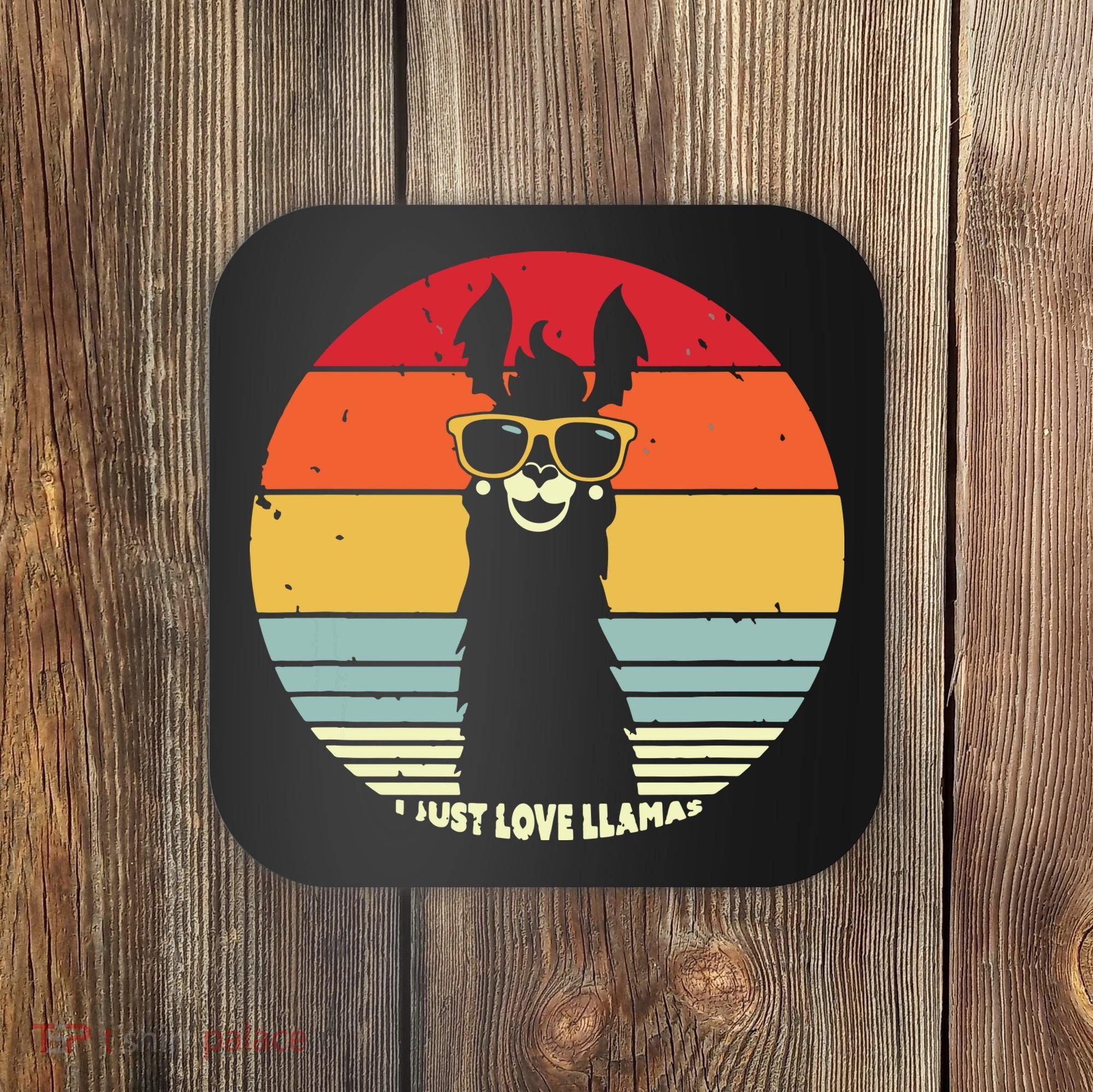 I Just Love Llamas Retro Style Llama Coaster