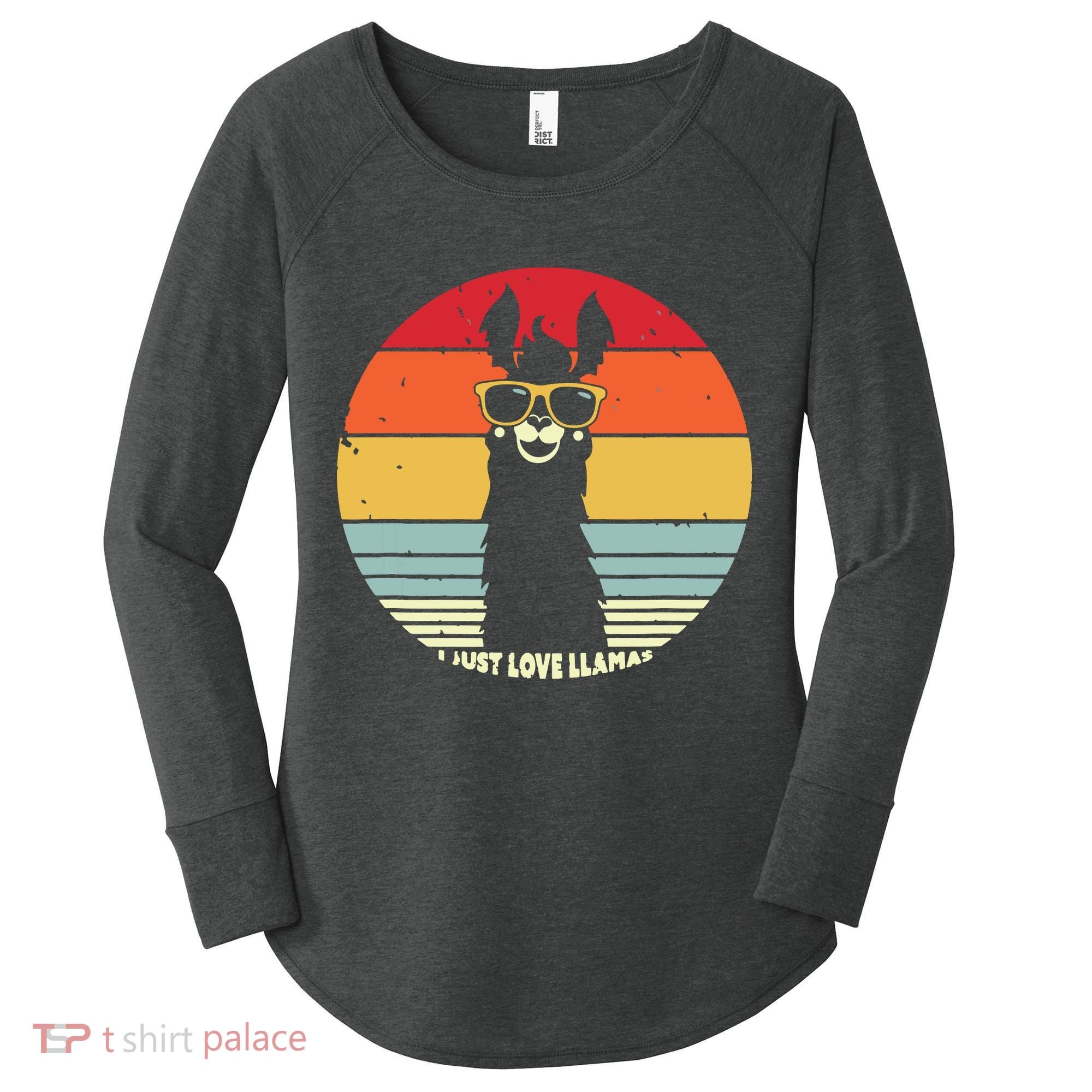 I Just Love Llamas Retro Style Llama Women's Perfect Tri Tunic Long Sleeve Shirt