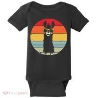 I Just Love Llamas Retro Style Llama Baby Bodysuit thumb 0