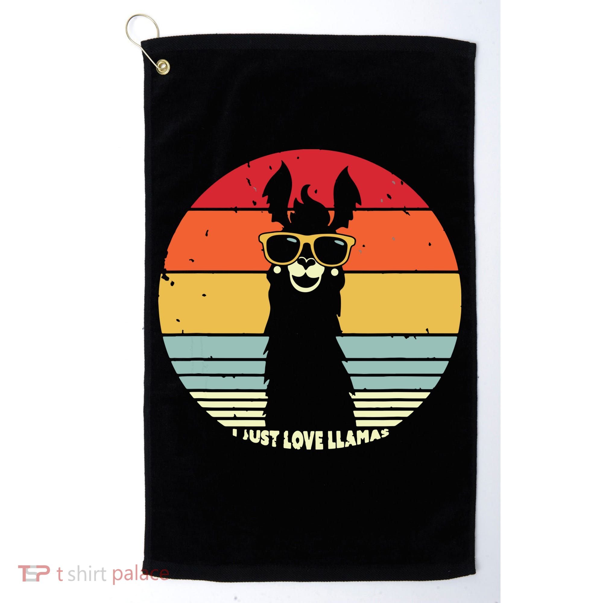 I Just Love Llamas Retro Style Llama Golf Towel