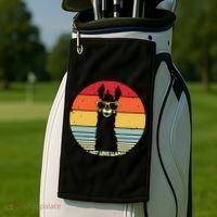 I Just Love Llamas Retro Style Llama Golf Towel thumb 2