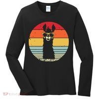 I Just Love Llamas Retro Style Llama Women's Long Sleeve Shirt thumb 0