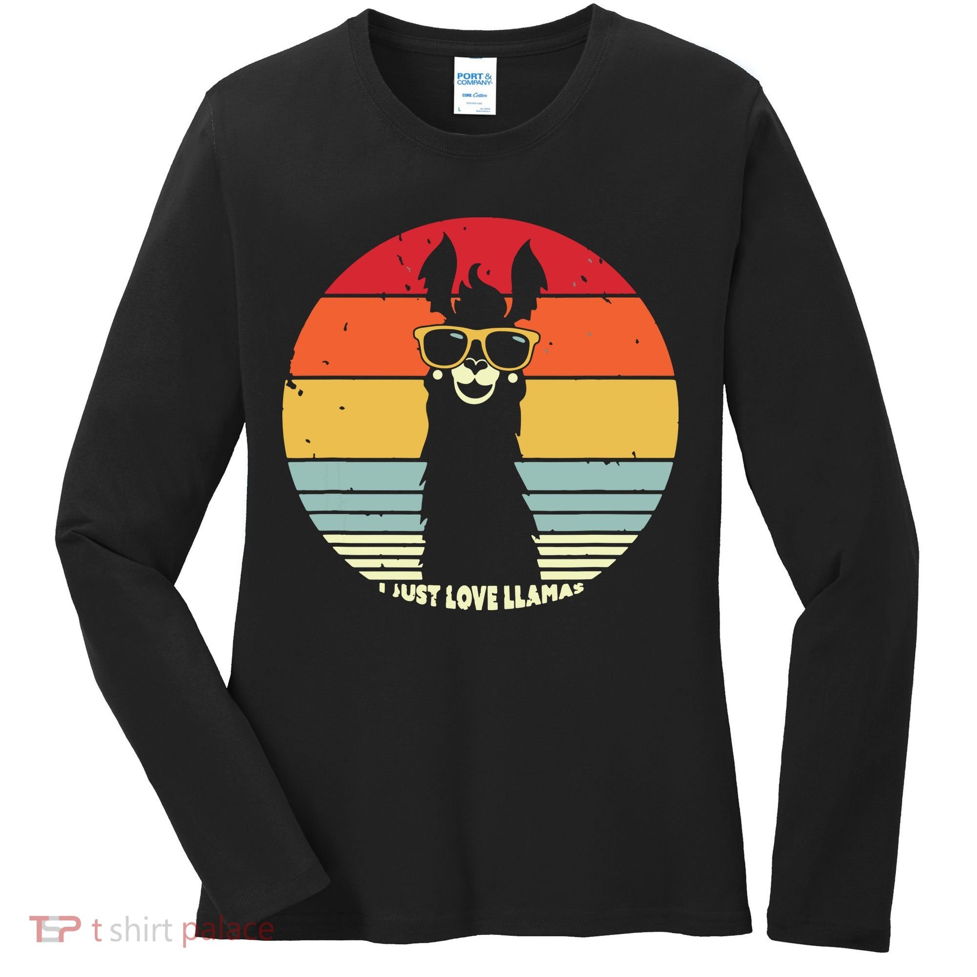 I Just Love Llamas Retro Style Llama Women's Long Sleeve Shirt