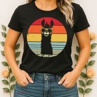 I Just Love Llamas Retro Style Llama Women's T-Shirt thumb 2