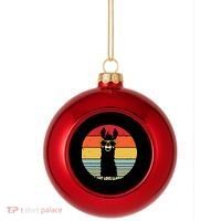 I Just Love Llamas Retro Style Llama Plastic Christmas Ball Ornament thumb 0