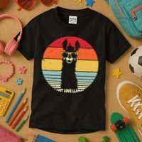 I Just Love Llamas Retro Style Llama Kids T-Shirt thumb 3