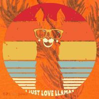 I Just Love Llamas Retro Style Llama Kati Licensed 12" Camo Cuffed Beanie thumb 2