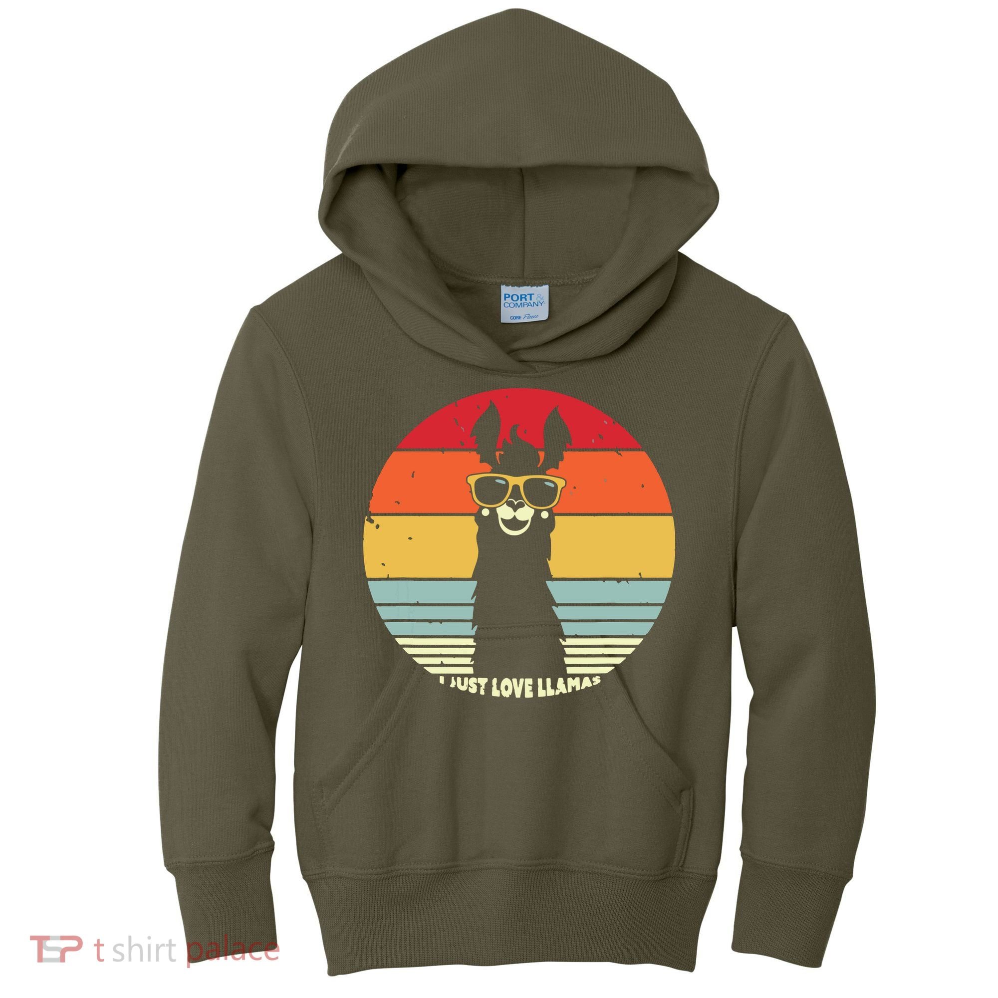 I Just Love Llamas Retro Style Llama Kids Hoodie