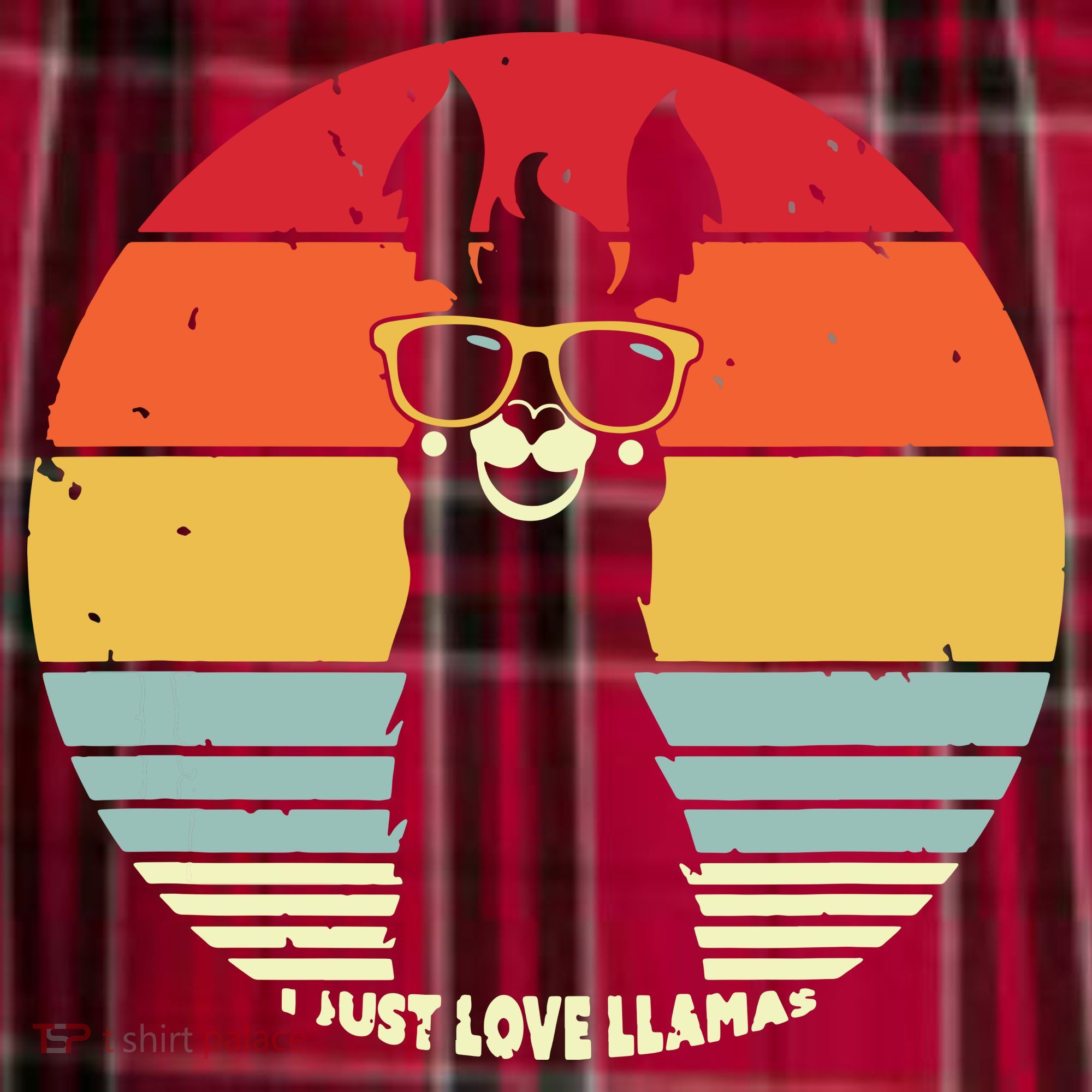 I Just Love Llamas Retro Style Llama Women's Flannel Plaid Pajama Pants