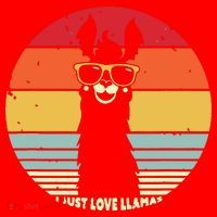 I Just Love Llamas Retro Style Llama Santa Hat thumb 1