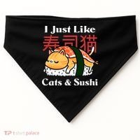 I Just Like Cats And Sushi USA-Made Doggie Bandana thumb 0