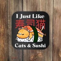 I Just Like Cats And Sushi Coaster thumb 0
