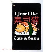 I Just Like Cats And Sushi Golf Towel thumb 0
