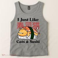 I Just Like Cats And Sushi Tank Top thumb 2