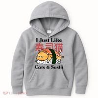 I Just Like Cats And Sushi Kids Hoodie thumb 0