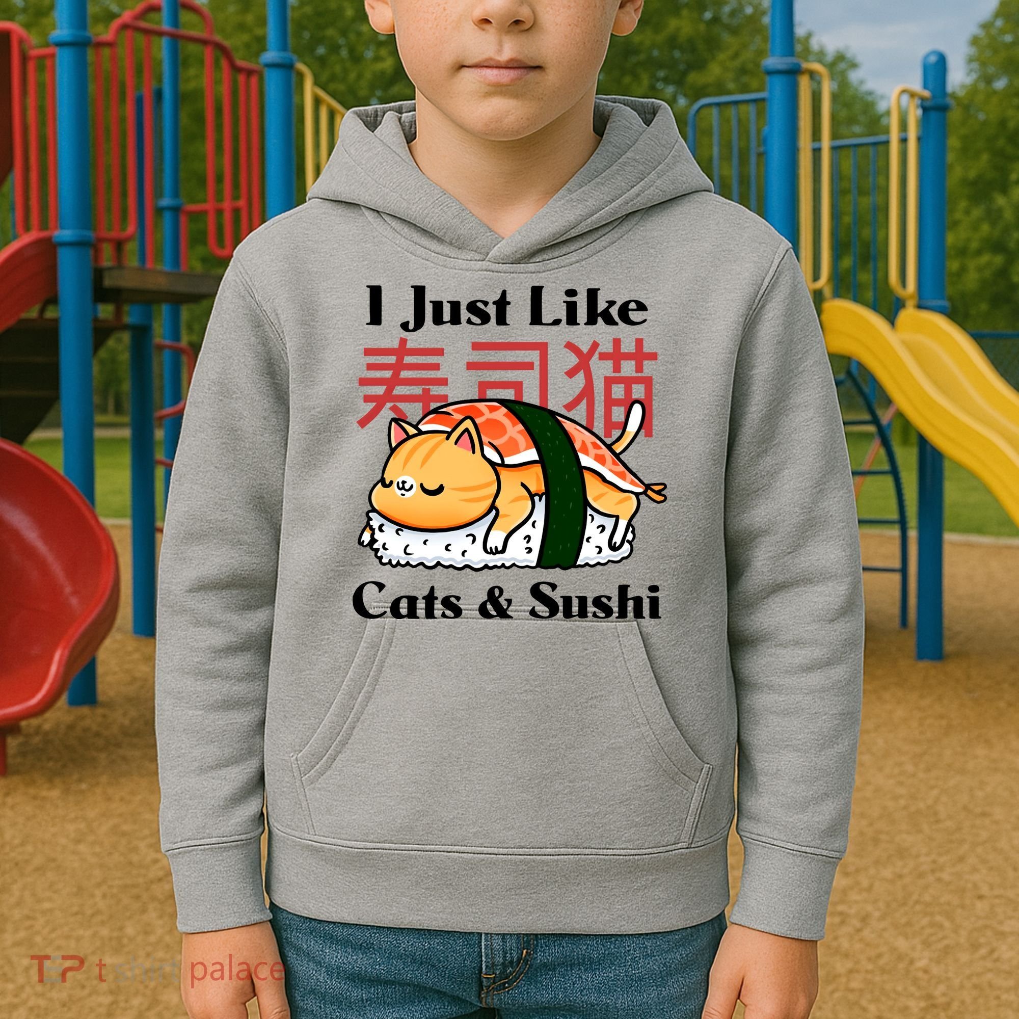 I Just Like Cats And Sushi Kids Hoodie