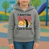 I Just Like Cats And Sushi Kids Hoodie thumb 3