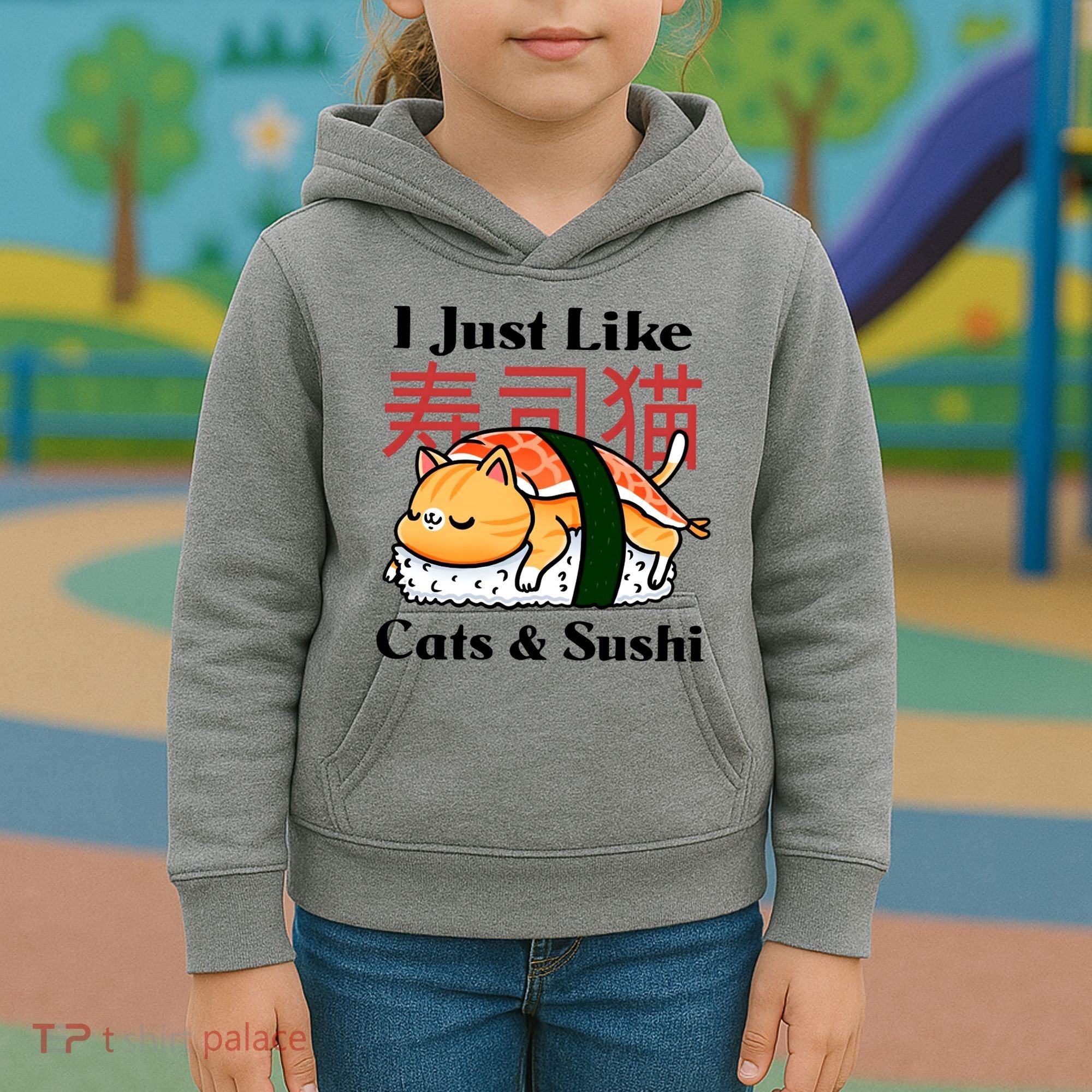 I Just Like Cats And Sushi Kids Hoodie