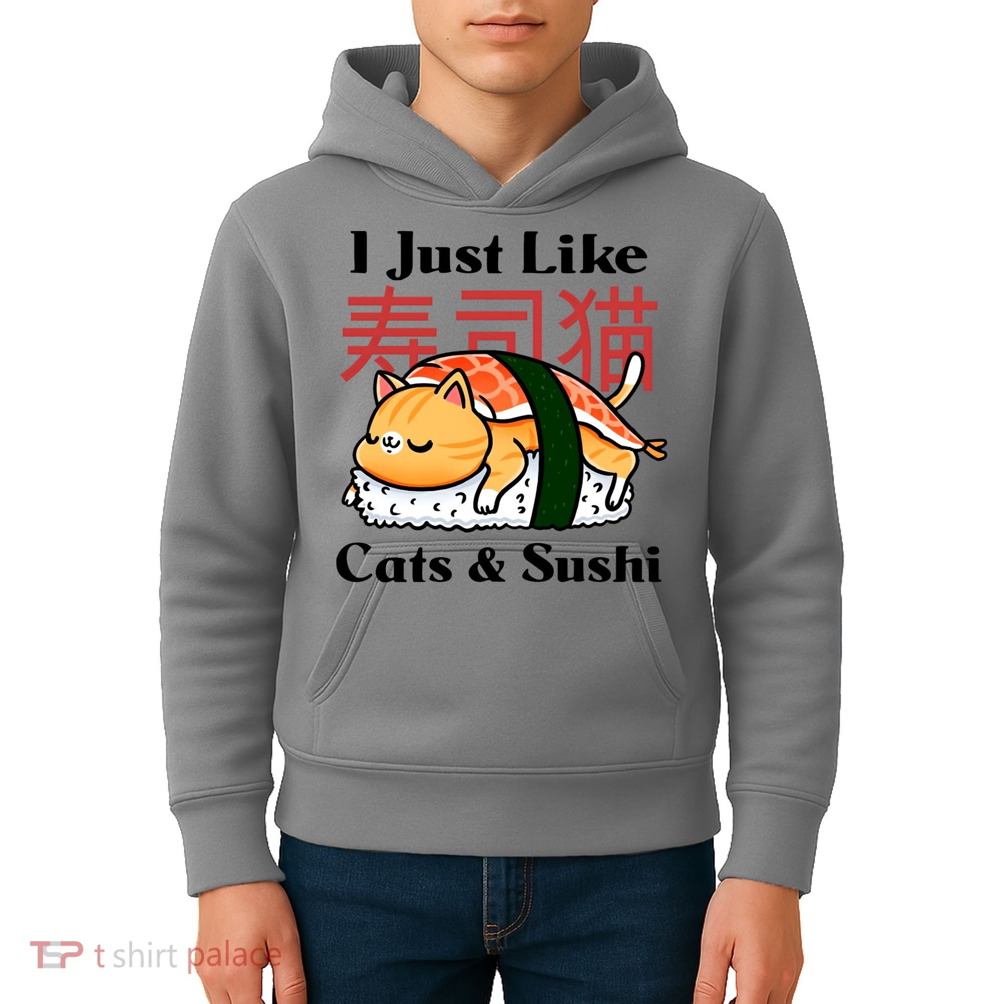I Just Like Cats And Sushi Kids Hoodie