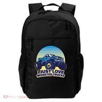 I Just Love Monster Trucks Retro Sunset Backpack thumb 0
