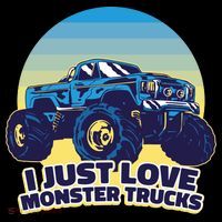 I Just Love Monster Trucks Retro Sunset Coffee Mug thumb 5