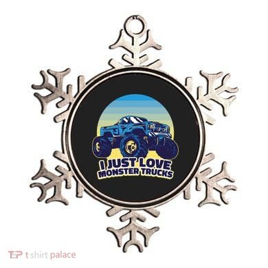 I Just Love Monster Trucks Retro Sunset Ornament