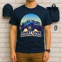 I Just Love Monster Trucks Retro Sunset T-Shirt thumb 6