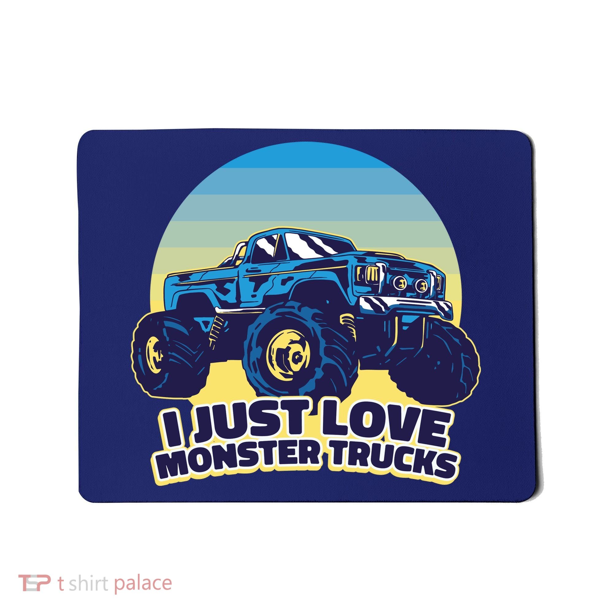 I Just Love Monster Trucks Retro Sunset Mousepad