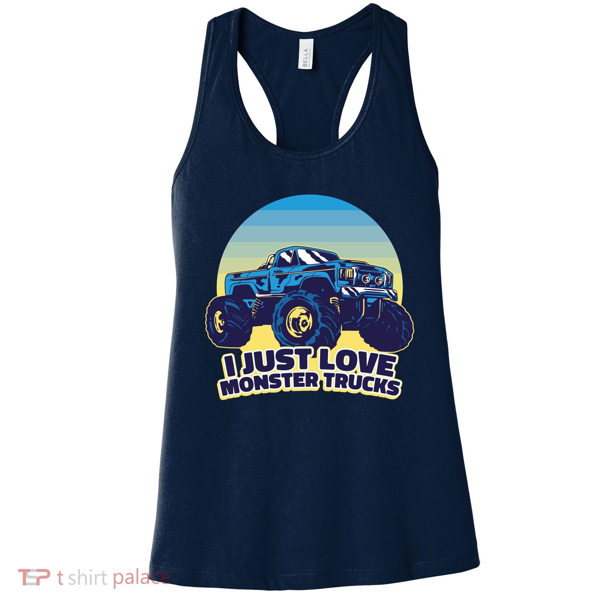 I Just Love Monster Trucks Retro Sunset Women's Tank Top