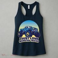 I Just Love Monster Trucks Retro Sunset Women's Tank Top thumb 3