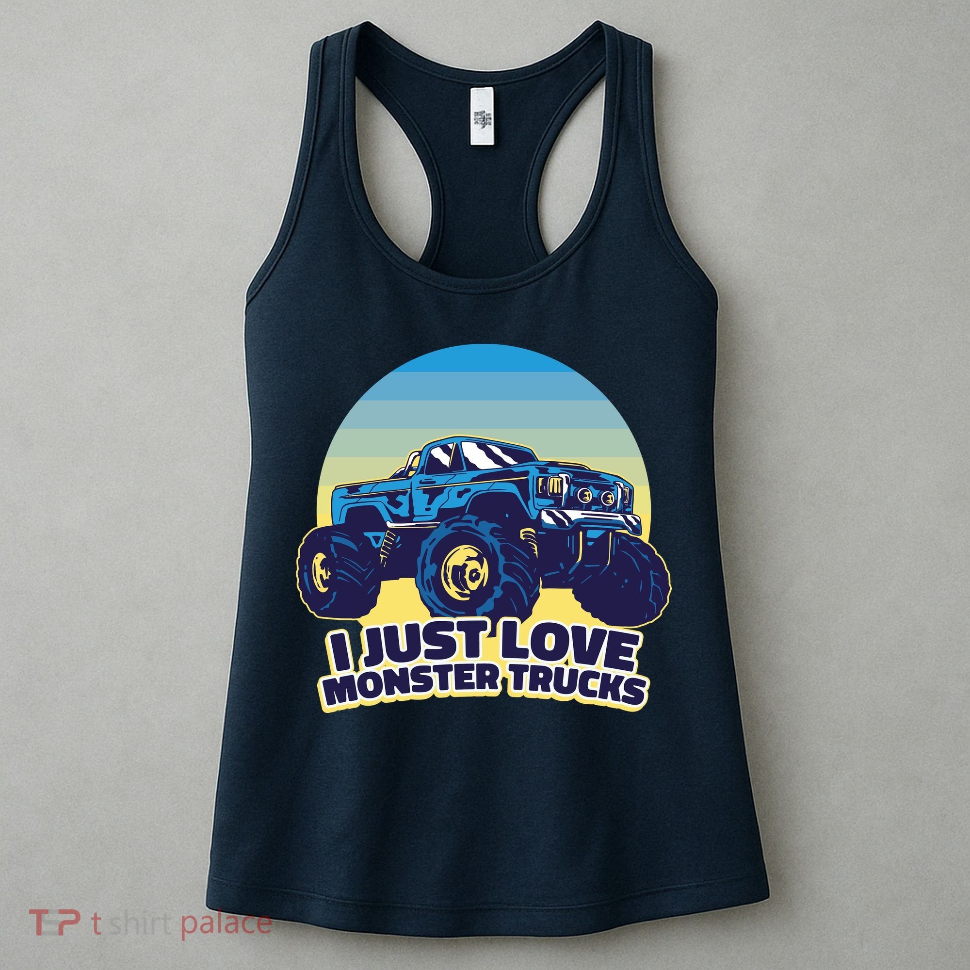 I Just Love Monster Trucks Retro Sunset Women's Tank Top