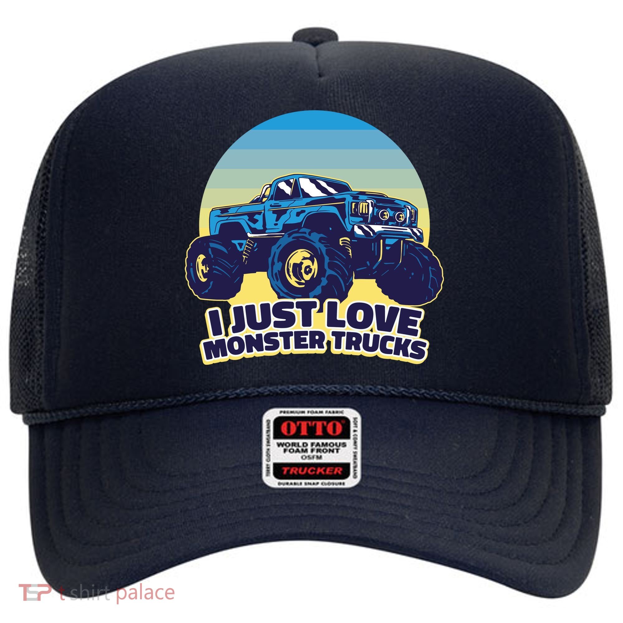 I Just Love Monster Trucks Retro Sunset Hat