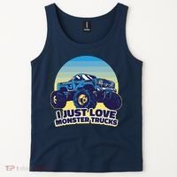I Just Love Monster Trucks Retro Sunset Tank Top thumb 2
