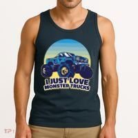 I Just Love Monster Trucks Retro Sunset Tank Top thumb 3