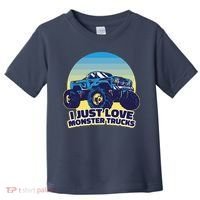 I Just Love Monster Trucks Retro Sunset Toddler T-Shirt thumb 0