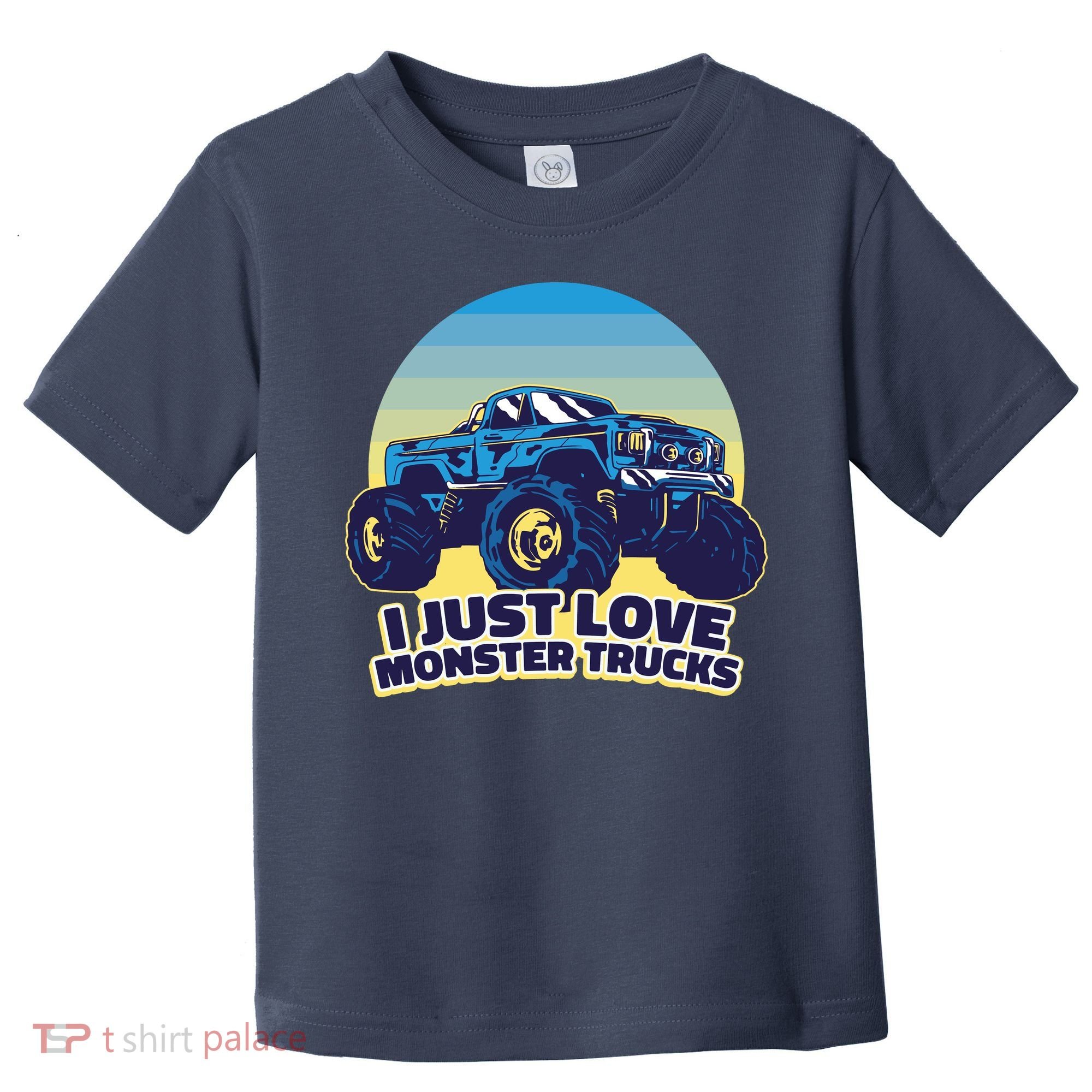 I Just Love Monster Trucks Retro Sunset Toddler T-Shirt