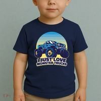 I Just Love Monster Trucks Retro Sunset Toddler T-Shirt thumb 2