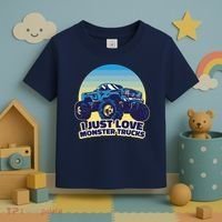 I Just Love Monster Trucks Retro Sunset Toddler T-Shirt thumb 3