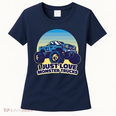 I Just Love Monster Trucks Retro Sunset Women's T-Shirt