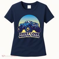 I Just Love Monster Trucks Retro Sunset Women's T-Shirt thumb 0