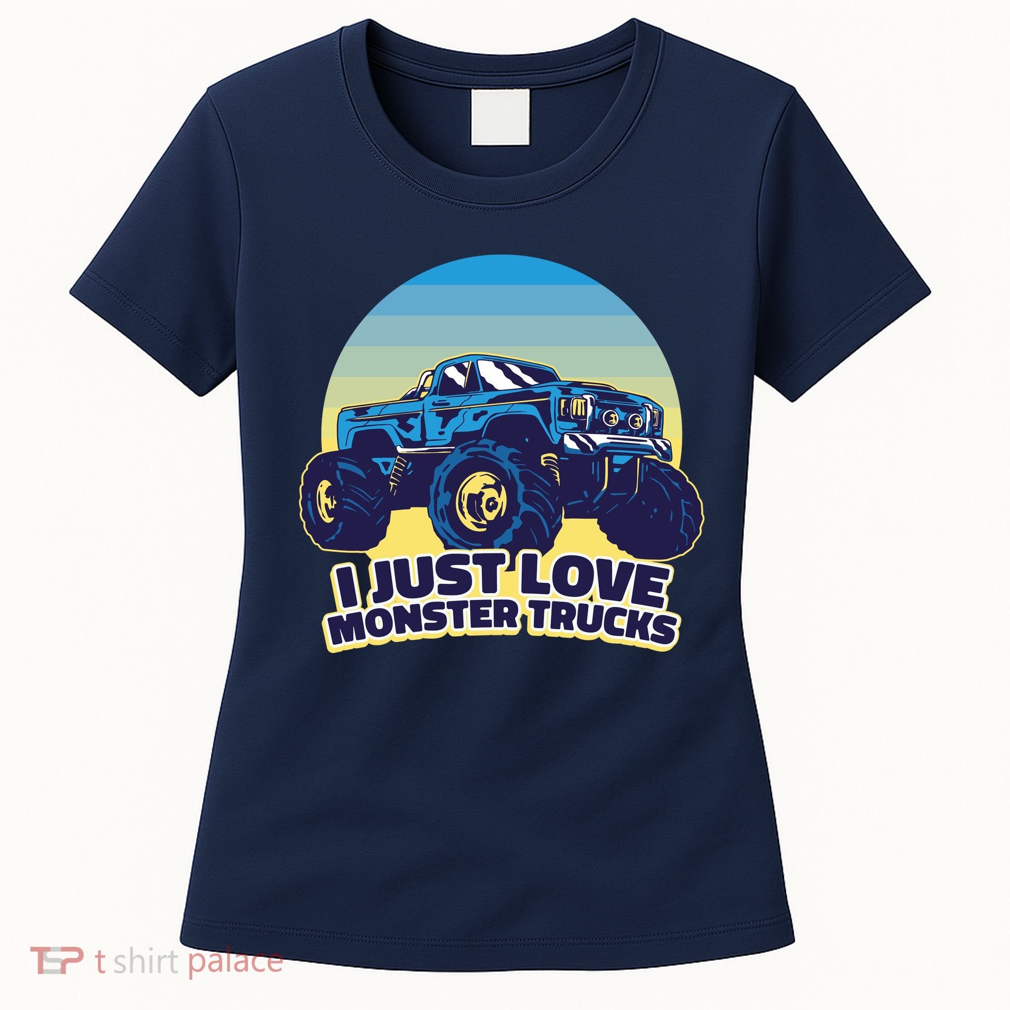I Just Love Monster Trucks Retro Sunset Women's T-Shirt