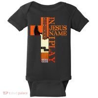 In Jesus Name I Play Bass Baby Bodysuit thumb 0