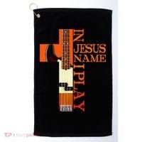 In Jesus Name I Play Bass Golf Towel thumb 0