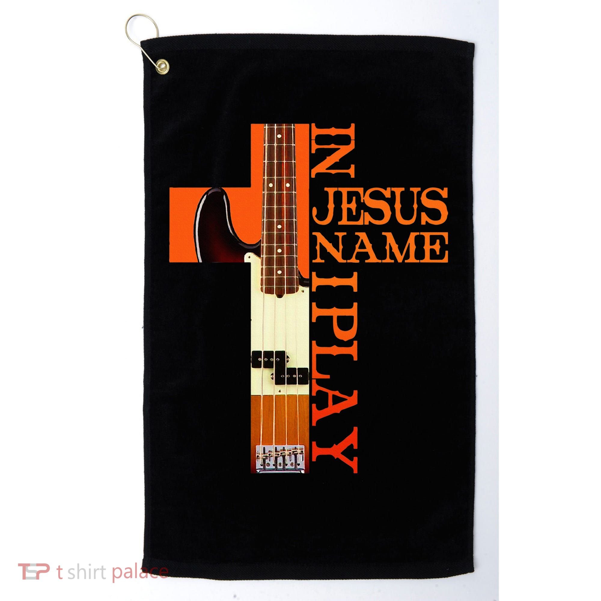 In Jesus Name I Play Bass Golf Towel