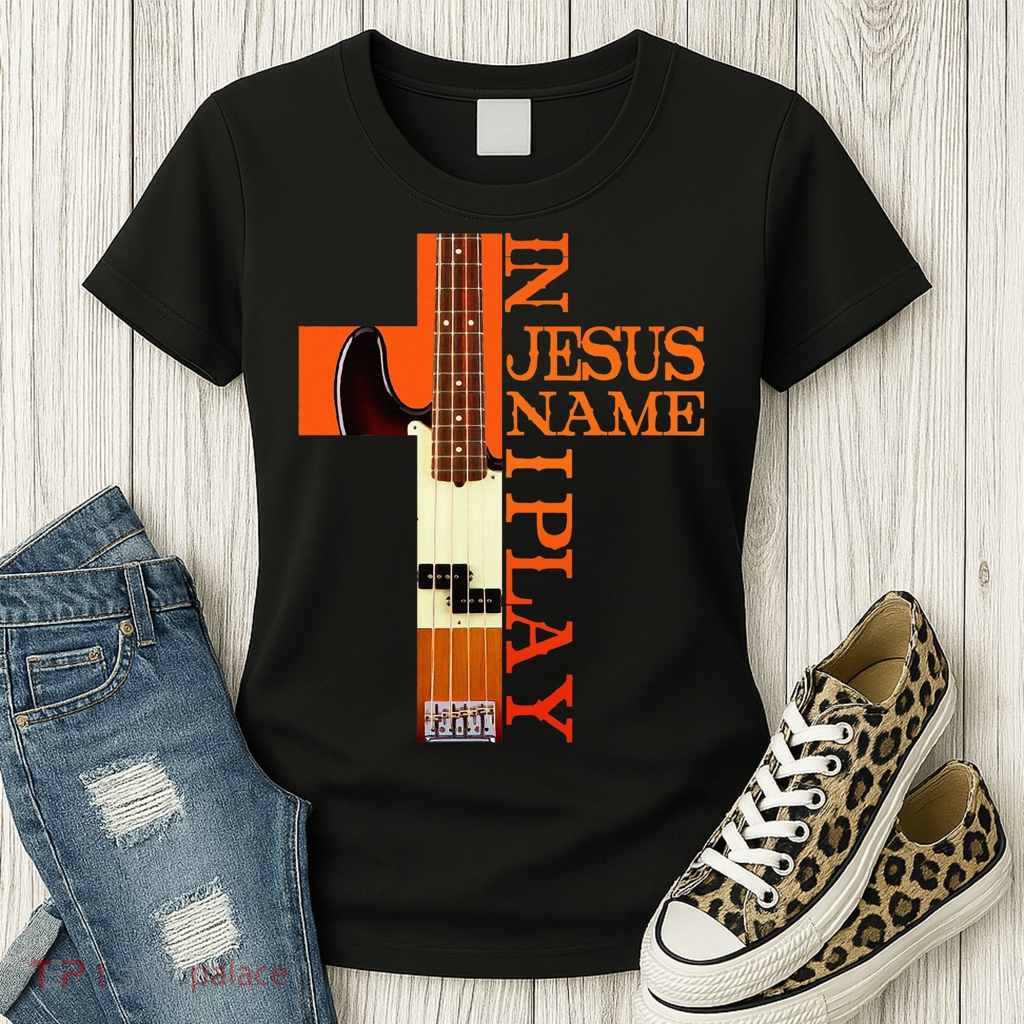 In Jesus Name I Play Bass Women's T-Shirt